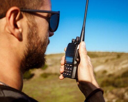 Person Talking Over Two-Way Radio